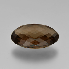 Quarzo fumé naturale marrone da 14,29 ct, taglio ovale, VVS