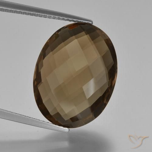 14.03ct Naturale ombra marrone Quarzo fumè, Ovale, VVS