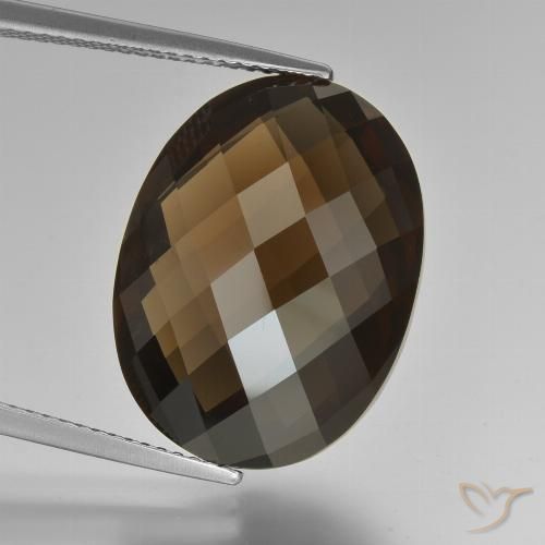 15.80ct Naturale Marrone cioccolato Quarzo fumè, Ovale, VVS