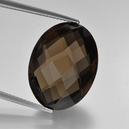 Quarzo fumé Marrone medio naturale da 15.62 ct, Taglio ovale, VVS