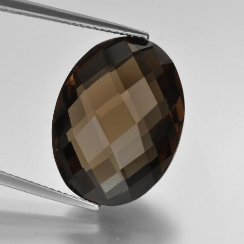Quarzo fumé Marrone scuro naturale da 16.26 ct, Taglio ovale, VVS-VS