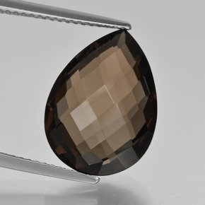 Quarzo fumé naturale marrone da 8,08 ct, taglio a pera, VVS-VS