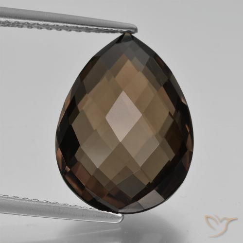 8.17ct Naturale Marrone Quarzo fumé, Forma a pera, VVS