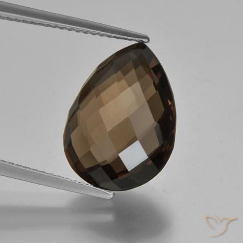7.93ct Naturale Marrone cioccolato Quarzo fumé, Forma a pera, VVS-VS