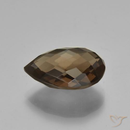 Quarzo fumé Marrone cioccolato naturale da 7.93 ct, Forma a pera, VVS-VS