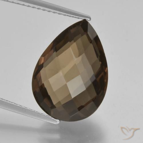 7.73ct Naturale Marrone cioccolato Quarzo fumé, Forma a pera, VVS-VS