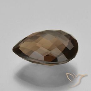 Quarzo fumé Marrone cioccolato naturale da 7.73 ct, Forma a pera, VVS-VS