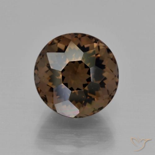 5.23ct Naturale Hickory Brown Quarzo fumé, Rotondo, VVS-VS