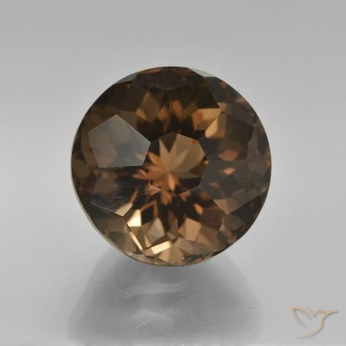 7.66ct Naturale Marrone cioccolato Quarzo fumé, Rotondo, VVS