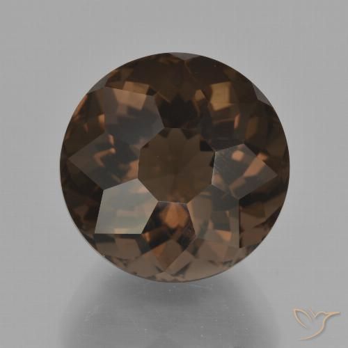 10.75ct Naturale Hickory Brown Quarzo fumé, Rotondo, VVS-VS