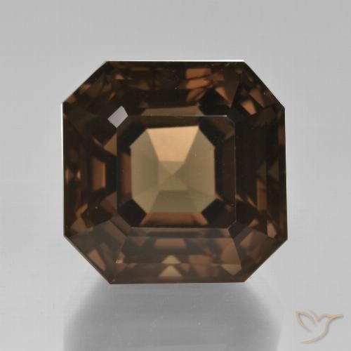 12.31ct Naturale Marrone medio Quarzo fumè, Taglio smeraldo, VVS