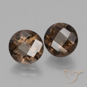 Gemme di Quarzo fumé Marrone medio naturale da 3.40 ct, Rotondo, VS