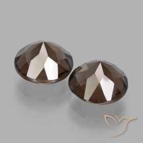 Gemme di Quarzo fumé Marrone medio naturale da 3.40 ct, Rotondo, VS