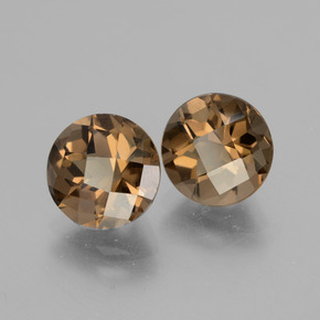 Quarzo fumé naturale marrone da 3,31 ct, taglio rotondo, VS