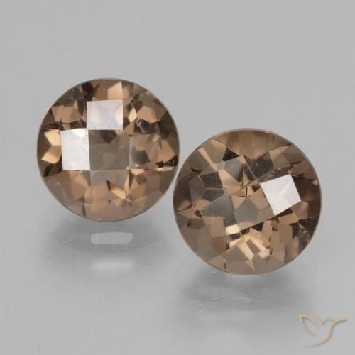 3.81ctw Naturale Pan di zenzero marrone Quarzo fumé, Rotondo, VS