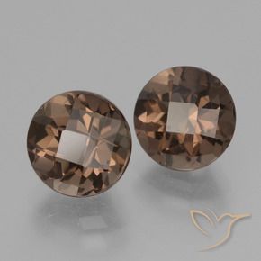 Gemme di Quarzo fumé Marrone medio naturale da 3.84 ct, Rotondo, VVS-VS