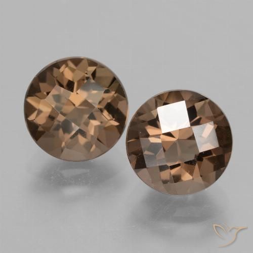 Quarzo fumé naturale marrone da 3,91 ct, taglio rotondo, VVS-VS