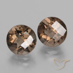 Quarzo fumé naturale marrone da 3,91 ct, taglio rotondo, VVS-VS
