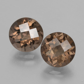 Gemme di Quarzo fumé Marrone medio naturale da 3.76 ct, Taglio rotondo, VS