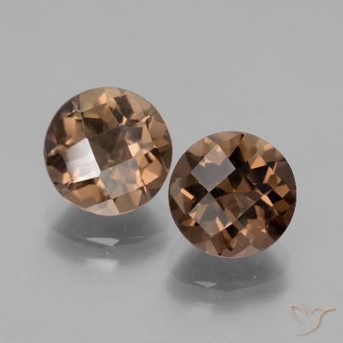 Gemme di Quarzo fumé Hickory Brown naturale da 3.88 ct, Taglio rotondo, VS