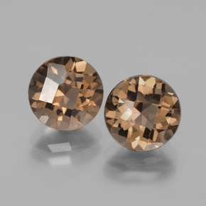 Quarzo fumé naturale marrone da 3,71 ct, taglio rotondo, VS