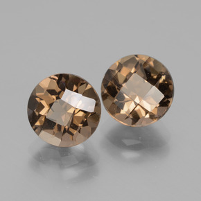 Quarzo fumé naturale marrone da 3,71 ct, taglio rotondo, VS