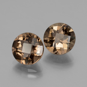 Gemme di Quarzo fumé Marrone cioccolato naturale da 3.82 ct, Taglio rotondo, VS