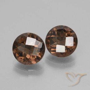 Gemme di Quarzo fumé Hickory Brown naturale da 3.36 ct, Rotondo, VS