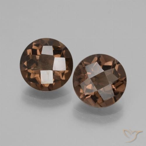 Quarzo fumé naturale marrone da 3,49 ct, taglio rotondo, VS