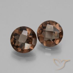 Quarzo fumé naturale marrone da 3,49 ct, taglio rotondo, VS