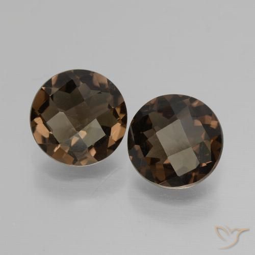 3.21ctw Naturale Marrone scuro Quarzo fumè, Rotondo, VS