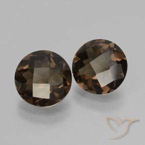 Gemme di Quarzo fumé ombra marrone naturale da 3.29 ct, Rotondo, VS