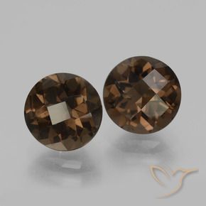 Gemme di Quarzo fumé Hickory Brown naturale da 3.42 ct, Rotondo, VS