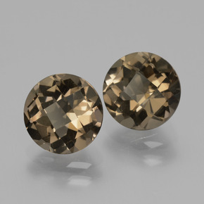 Quarzo fumé naturale marrone da 3,59 ct, taglio rotondo, VS