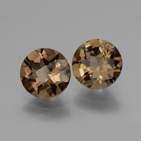 Gemme di Quarzo fumé Marrone naturale da 3.27 ct, Taglio rotondo, VS
