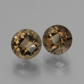 Quarzo fumé naturale marrone da 4,14 ct, taglio rotondo, VVS-VS