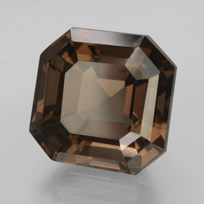 Quarzo fumé naturale marrone da 8,90 ct, taglio smeraldo, VS