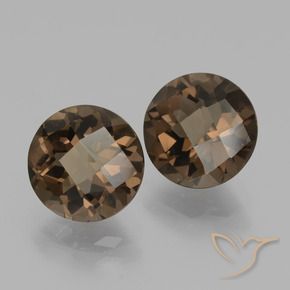 Gemme di Quarzo fumé Marrone medio naturale da 3.67 ct, Rotondo, VVS-VS
