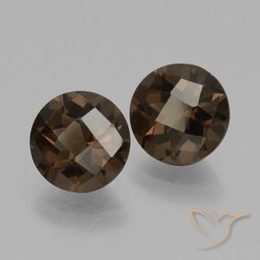 Gemme di Quarzo fumé ombra marrone naturale da 3.51 ct, Rotondo, VVS-VS