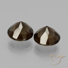 Gemme di Quarzo fumé ombra marrone naturale da 3.51 ct, Rotondo, VVS-VS