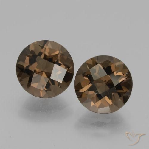 Gemme di Quarzo fumé Marrone medio naturale da 3.62 ct, Taglio rotondo, VVS-VS