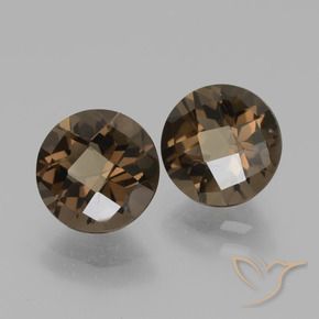 Gemme di Quarzo fumé Marrone medio naturale da 3.62 ct, Taglio rotondo, VVS-VS