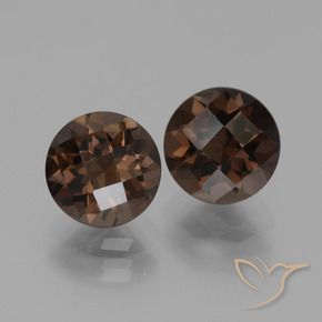 Gemme di Quarzo fumé ombra marrone naturale da 3.83 ct, Rotondo, VVS-VS