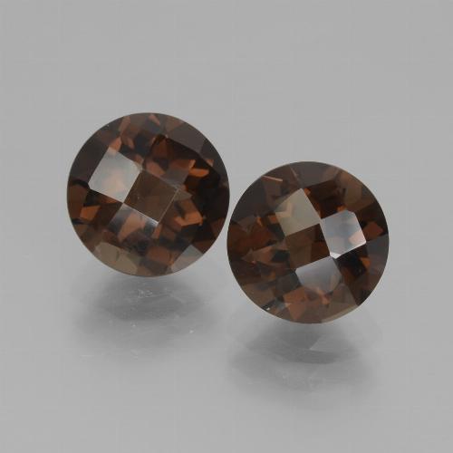 Quarzo fumé naturale marrone da 3,63 ct, taglio rotondo, VS