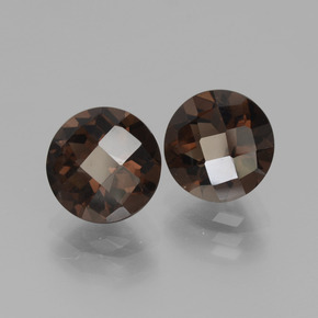 Quarzo fumé naturale marrone da 3,63 ct, taglio rotondo, VS