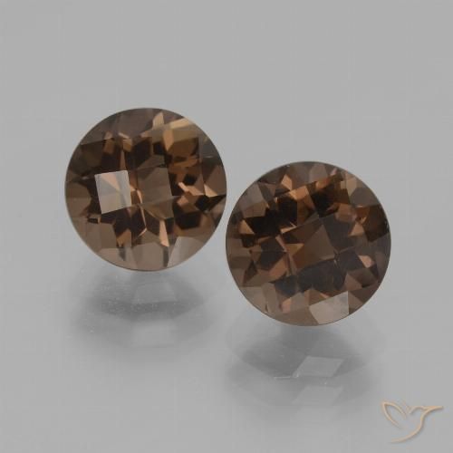 4.00ctw Naturale ombra marrone Quarzo fumé, Rotondo, VVS-VS