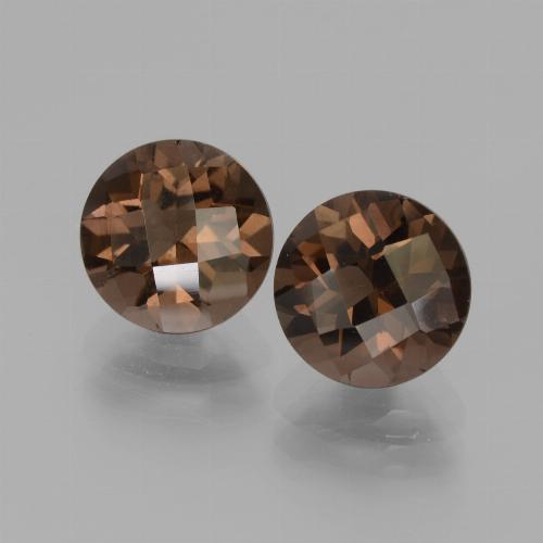 Quarzo fumé naturale marrone da 3,76 ct, taglio rotondo, VS