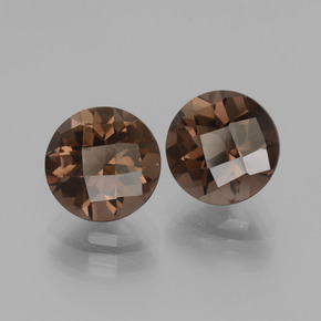 Quarzo fumé naturale marrone da 3,76 ct, taglio rotondo, VS