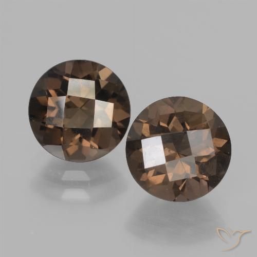 3.64ctw Naturale Marrone scuro Quarzo fumé, Rotondo, VS