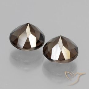 Gemme di Quarzo fumé Blu scuro naturale da 3.77 ct, Rotondo, VVS-VS